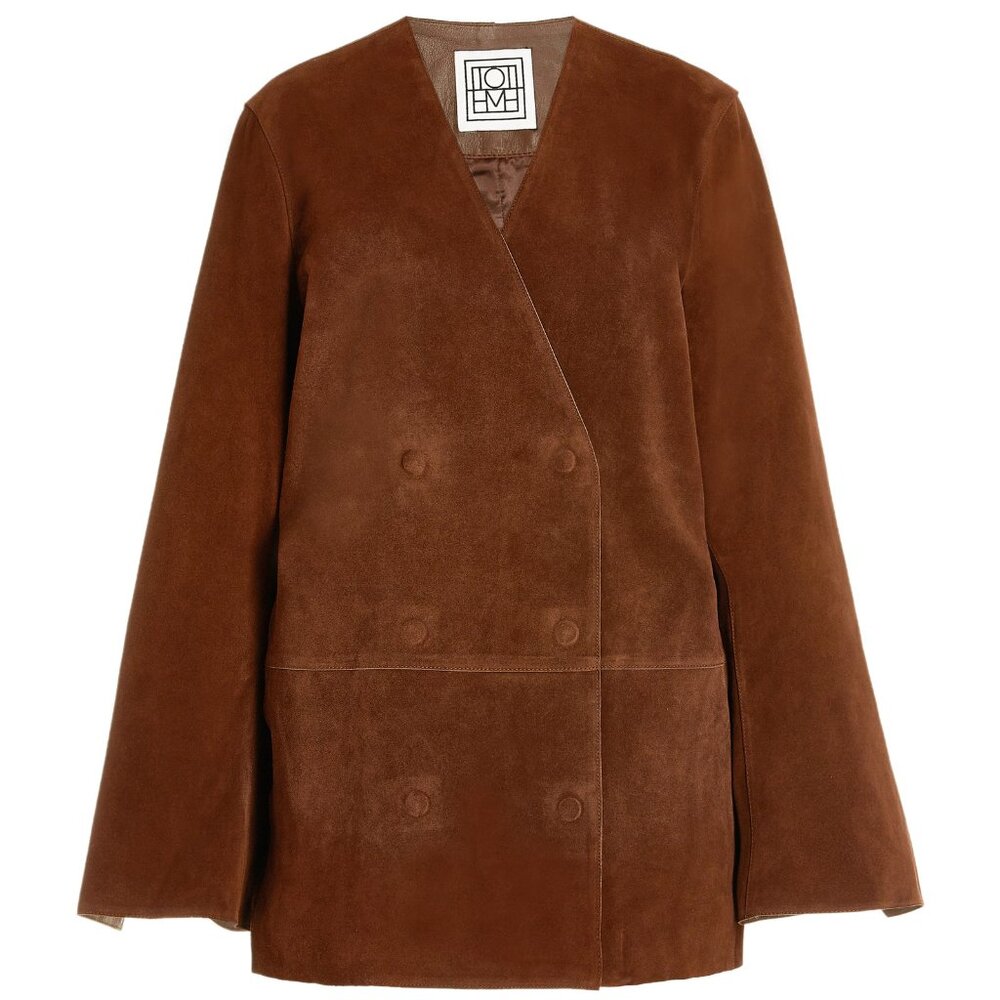 Toteme Brown suede double breasted jacket